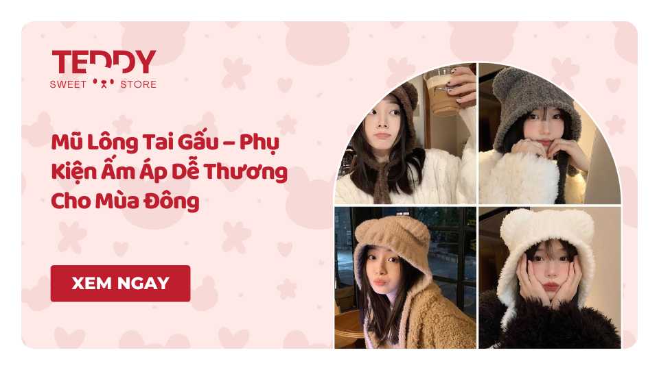 Mũ Lông Tai Gấu